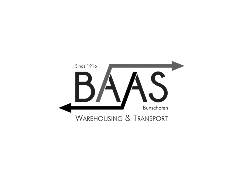 Logo van BAAS Warehousing & Transport uit Bunschoten, sinds 1916 actief in opslag en vervoer.